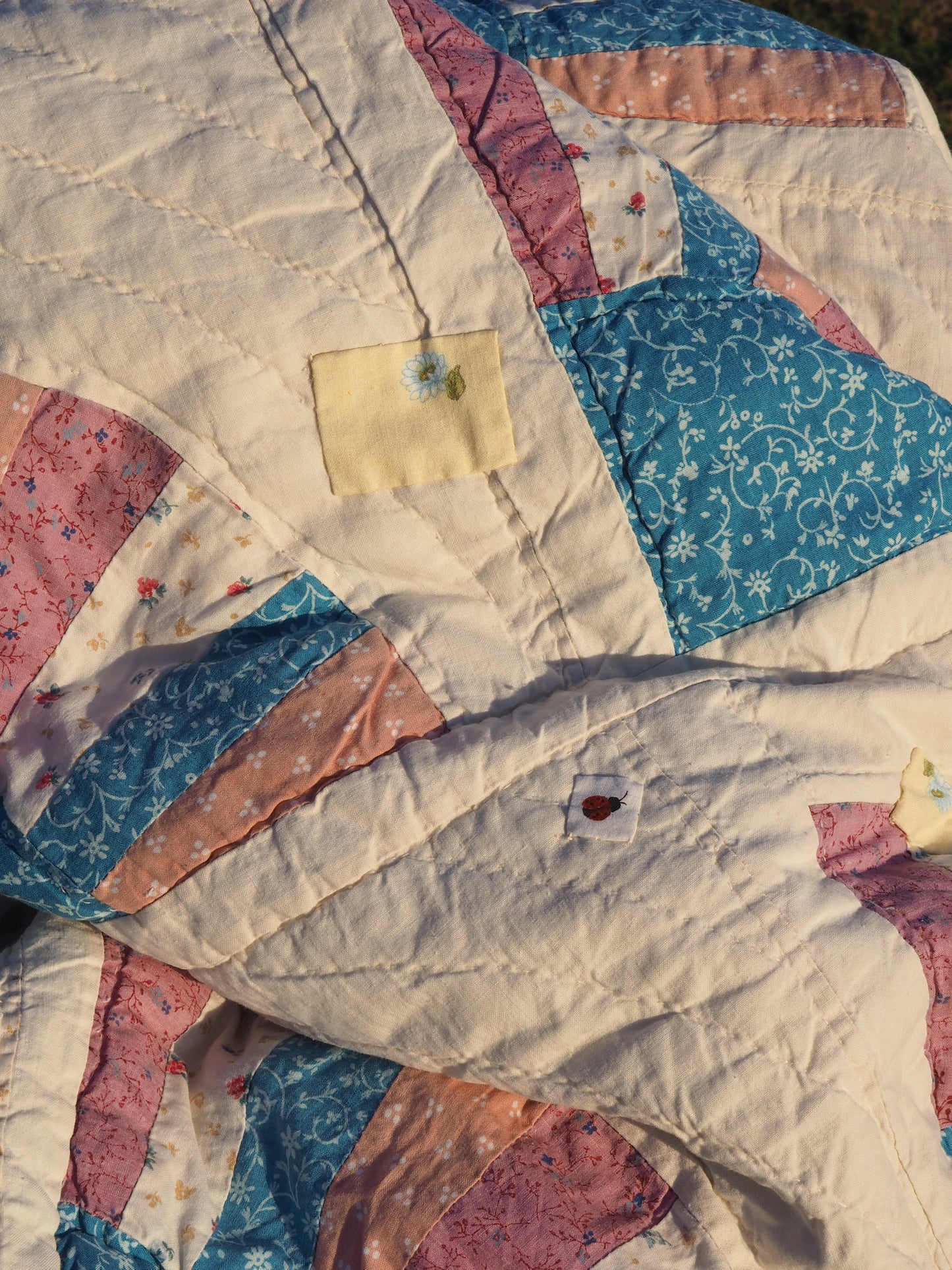 Mended Vintage Patchwork Quilt - Queen